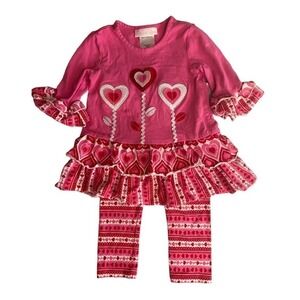 BONNIE Baby Pink Heart Matching Set Size 24 Months